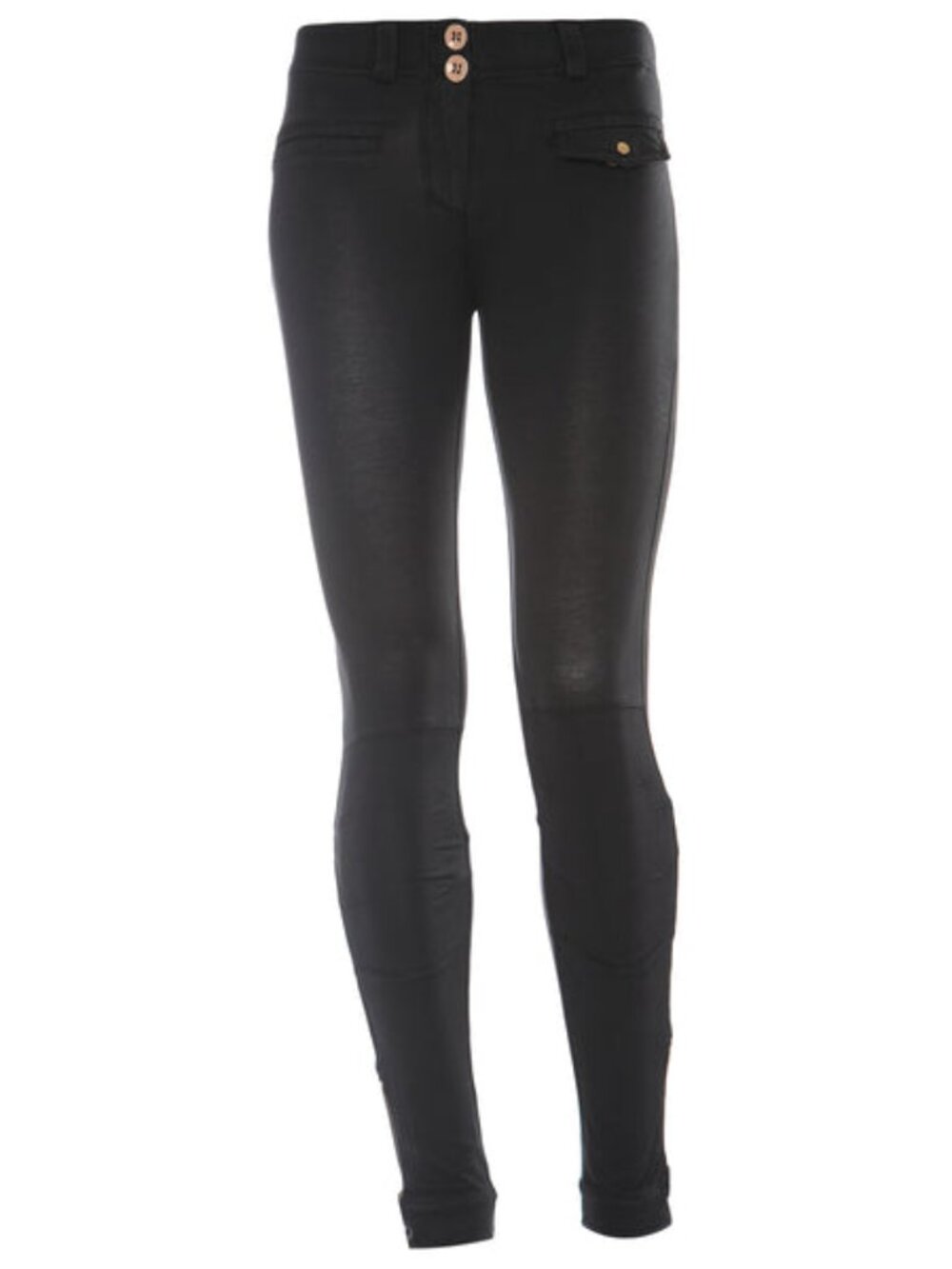 Freddy WR.UP Black Motorcycle Zip 7/8 Ankle Pants Low Rise Shaping Leggings M